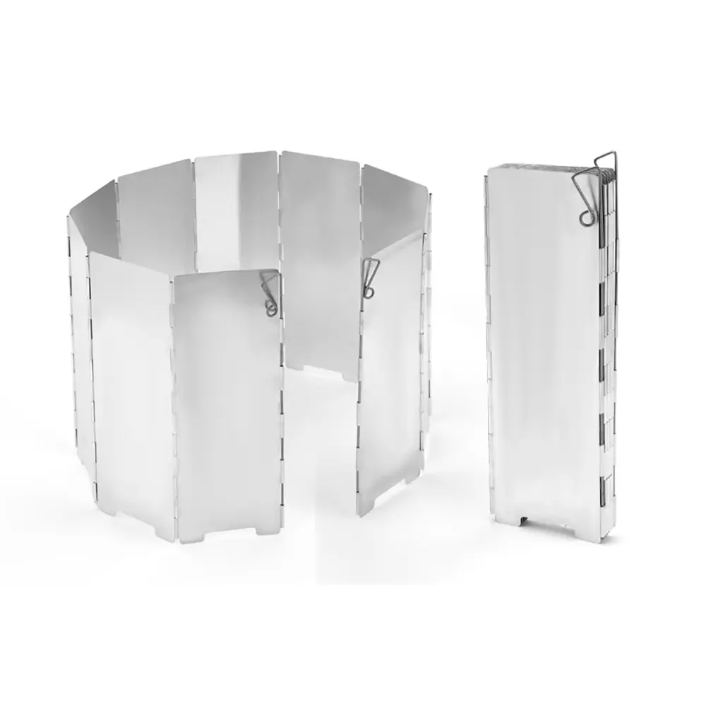 8/10 Plates Foldable Gas Stove Windshield Outdoor Camping Cooking Burner Windproof Screen Aluminium Alloy Stove Wind Shield Tool