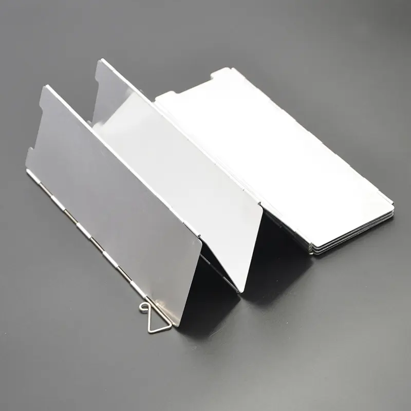 8/10 Plates Foldable Gas Stove Windshield Outdoor Camping Cooking Burner Windproof Screen Aluminium Alloy Stove Wind Shield Tool