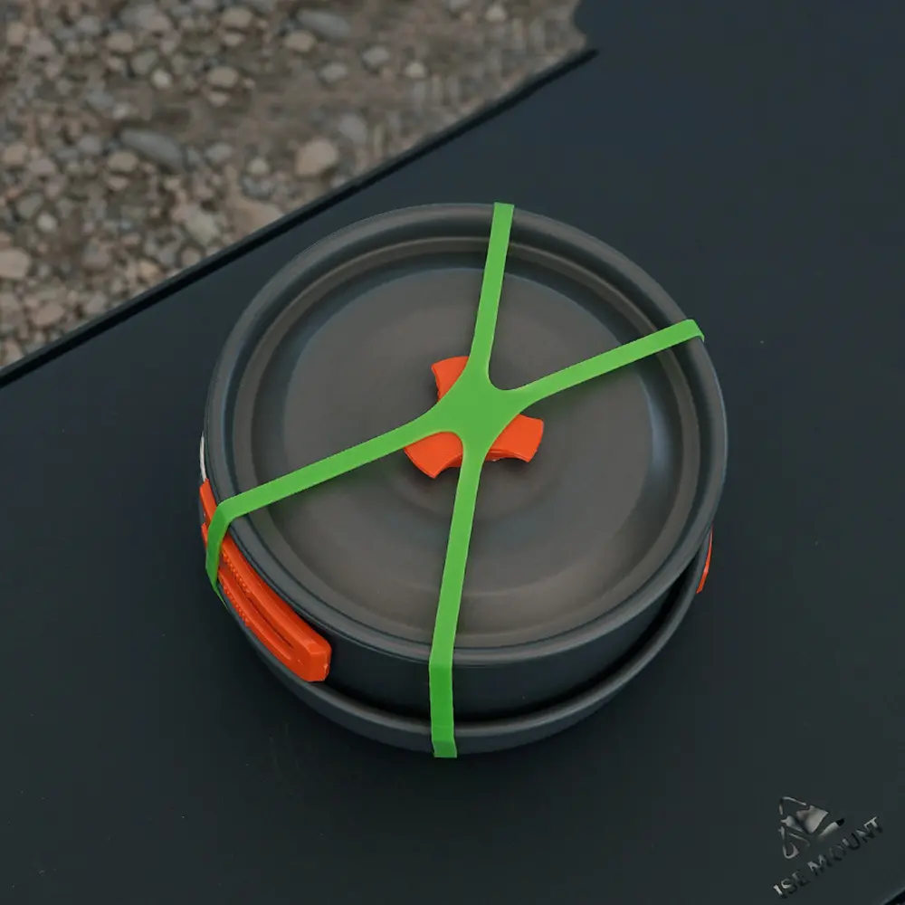 Outdoor Camping Tableware Storage H-shaped Silicone Strap Elastic Color Tie Portable Cutlery Packing Strap Camping Equipment