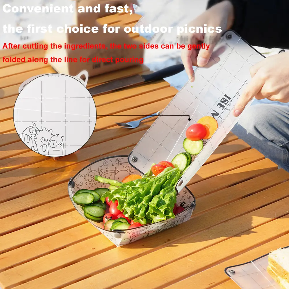 Outdoor PP Folding Dining Board Ultralight Portable Food-Grade Cutting Board Mini Chopping Board Camping Picnic Tool Accessories
