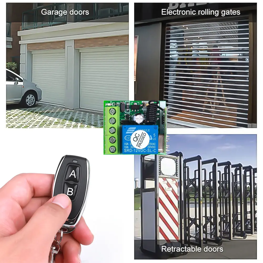 433Mhz Remote Control Wireless Switch DC 12V 1CH RF 10A Relay Receiver and 2CH Transmitter For Door Electromagnetic Lock