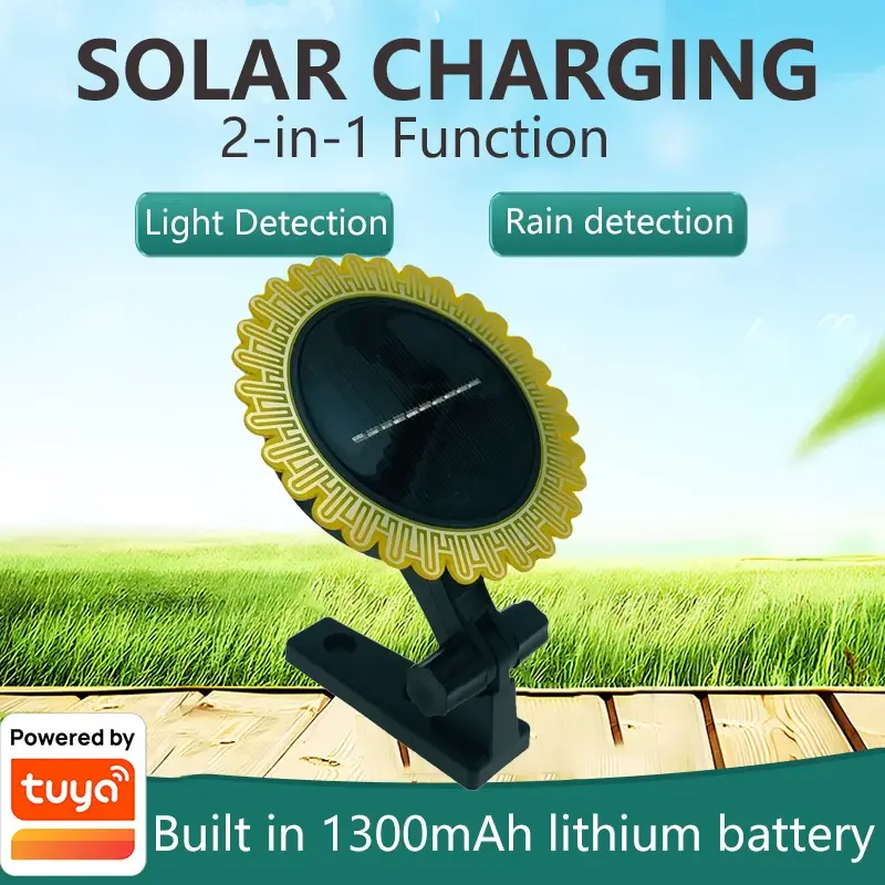Tuya Smart Zigbee Rain Sensor With Light Detector Solar Operated IP66 Outdoor Waterproof Rain Detector Remote Control