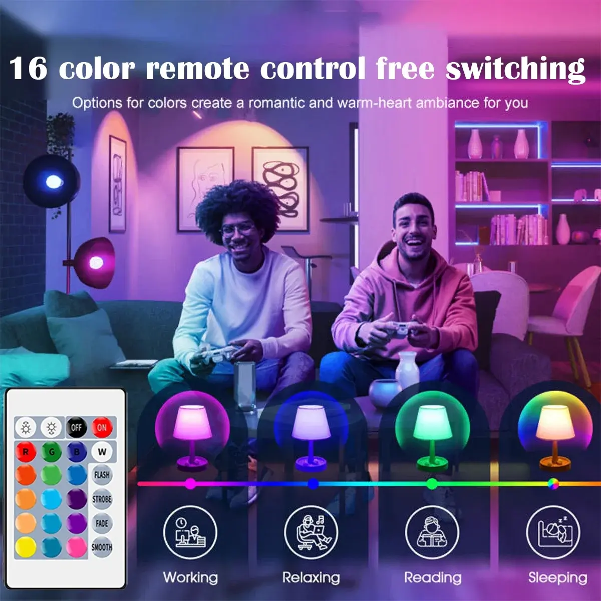 1PCS Smart Spotlight Bulb RGBW Infrared Remote Control LED Bulbs 6W 10W Color Light Dimming Suitable for Family Holiday Parties