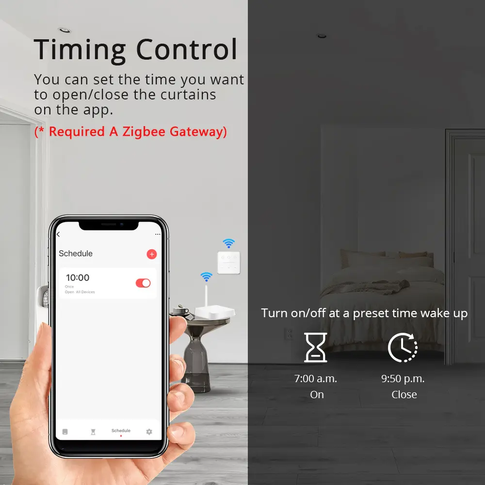 Yagusmart Zigbee 3 Gang Dimmer Light Switch Work with Tuya Smart Life Remote Control US EU Standard Switch Percentage Control