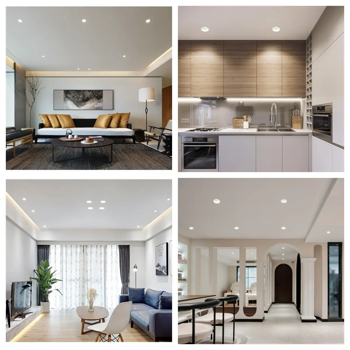 AC 220V LED Ceiling Lamp 10W 15W RGBCW Color Changing Dimmable LED Downlight With Remote Control Recessed Ceiling Light