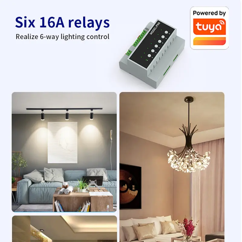 Tuya Smart Zigbe WIFI 6 CH 16A Relay Switch Module 6-way Power Remote Control Appliance Control Relay Module 110V-240V