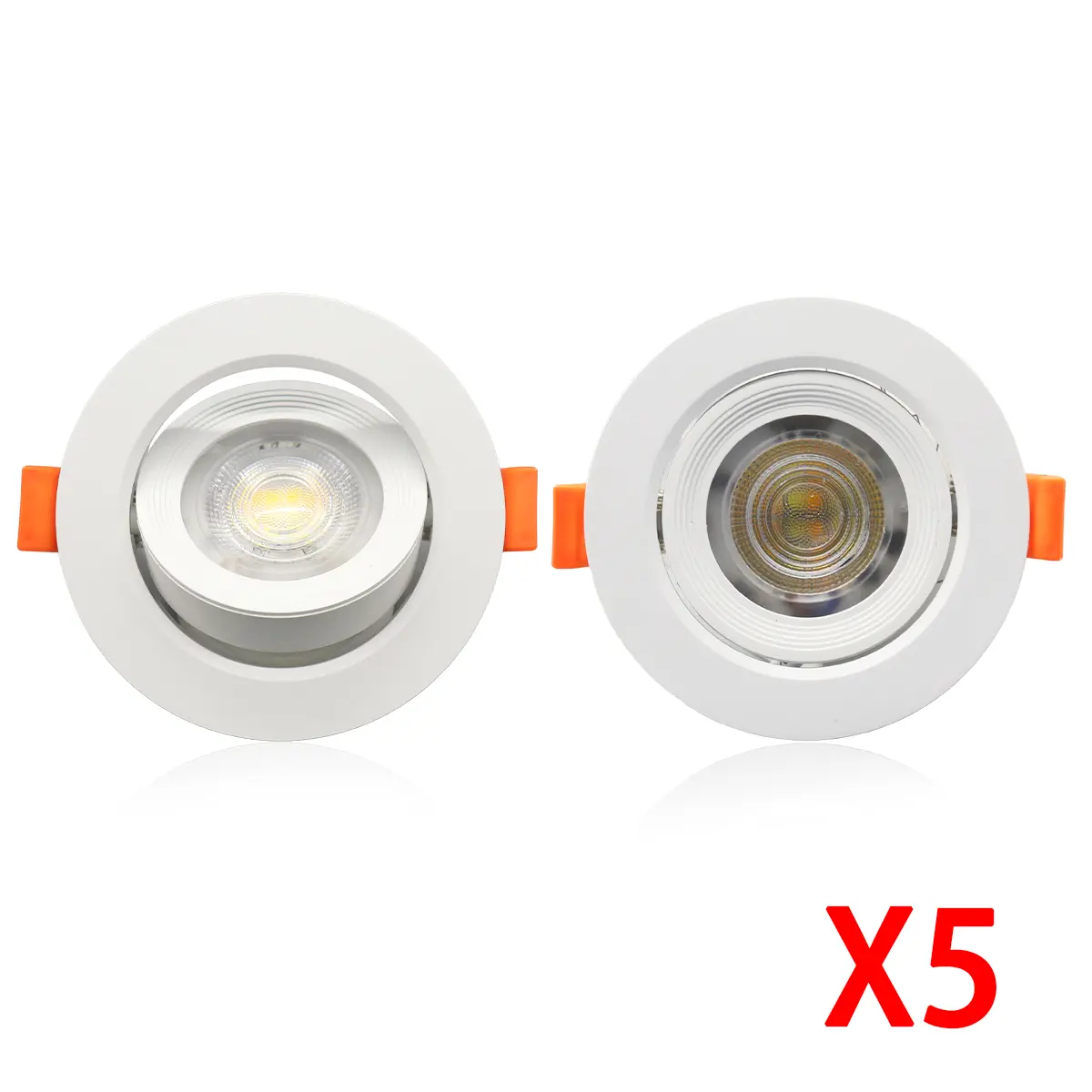 5pcs LED spotlights,eye protection down lights,7W embedded spotlight ceiling lights,CCT dip switch,clothing store commercial