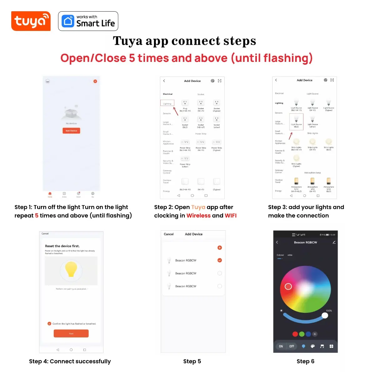 Tuya Smart LED Bulb E27 APP Control Dimmable Light Bluetooth RGB Lamp 220V Bedroom Decoration Party Lighting Smart Life