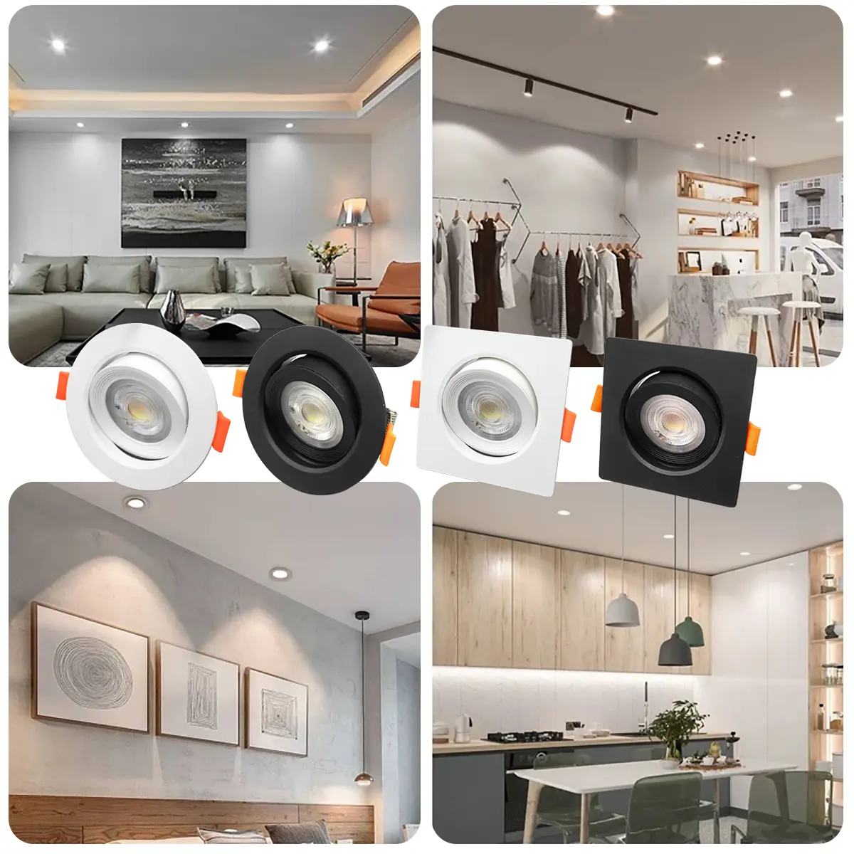 5pcs LED spotlights,eye protection down lights,7W embedded spotlight ceiling lights,CCT dip switch,clothing store commercial