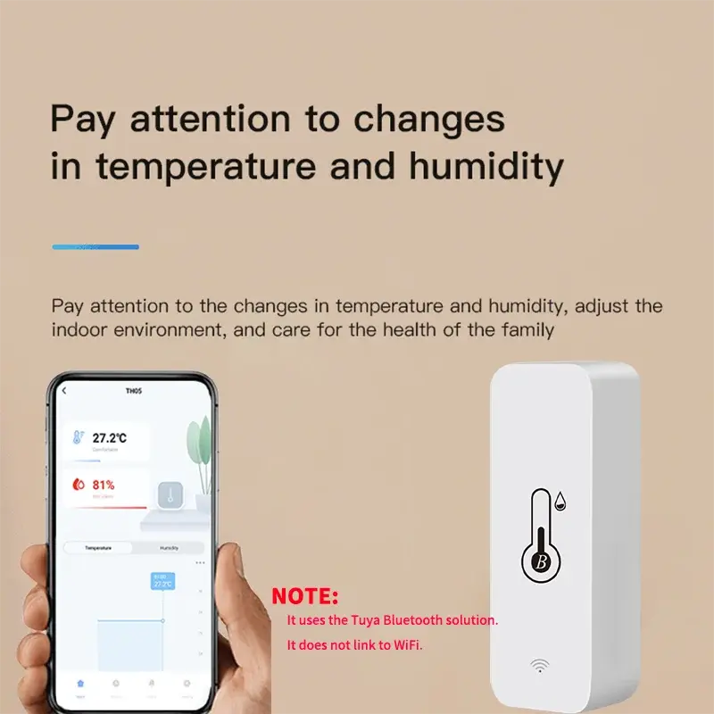 Tuya Smart Temperature Humidity Sensor Mini  New Upgrade Bluetooth-Compatible APP Remote Control Thermometer Hygrometer