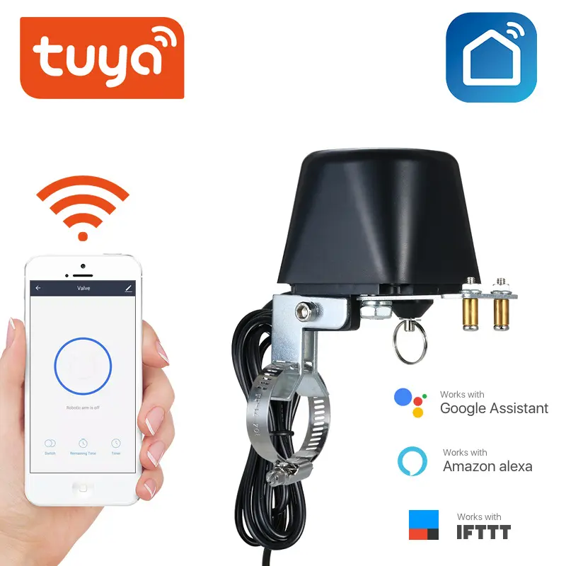 Smart WIFI Water Valve Manipulator Gas Shut Off Controller Remote Control Heating Irrigation Google Alexa Ifttt Compatible