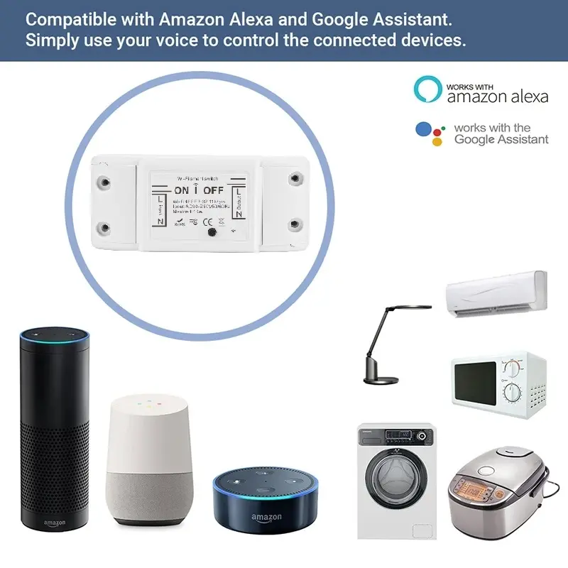 1pcs Wifi DIY Interruptor Smart Switch APP Wireless Remote Controller Home Control Works with Alexa Google Home
