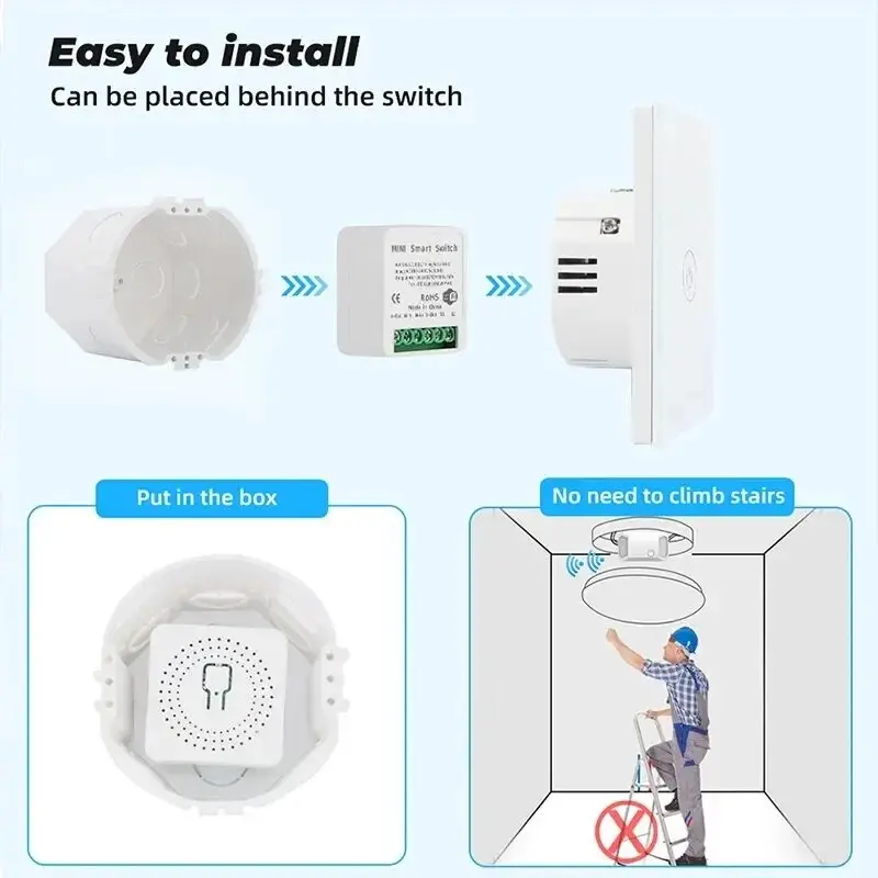 16A Wifi Smart Switch Smart Home Light Switches Module 2 Way Control Work with Tuya Smart Life Alexa Google Home Switch