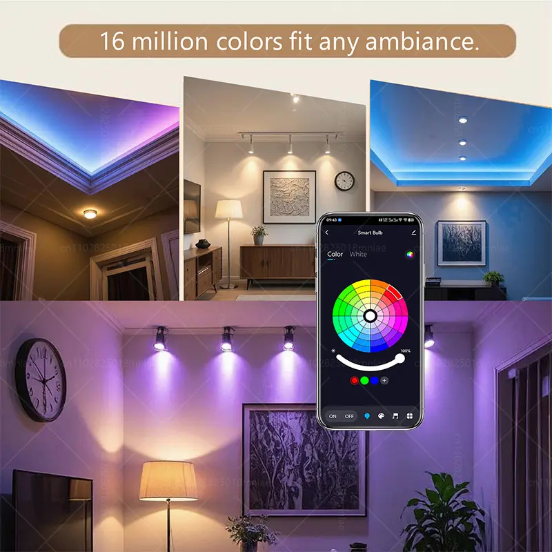 Tuya WiFi Smart LED Spotlight GU10 Bulb Bluetooth Dimmable Lamps Smart Life App Control Works With Alexa Google Assistant 220V