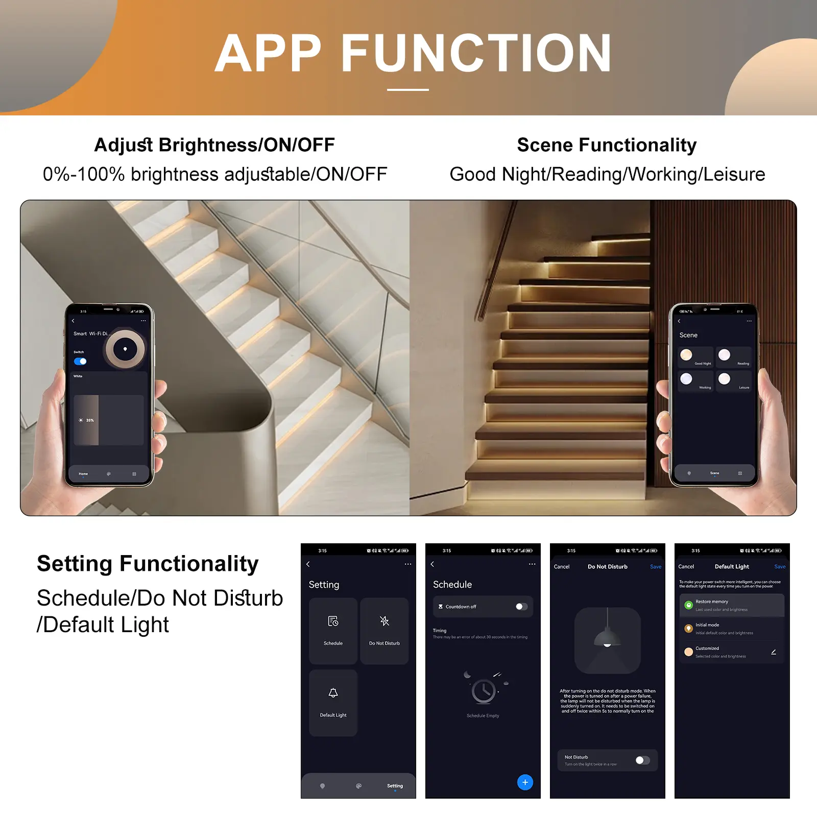 WiFi Tuya LED Stair Light Strip With PIR Motion Sensor LED Stair Lighting Smart Staircase Step LED Strip Kit For Stairway Lamp