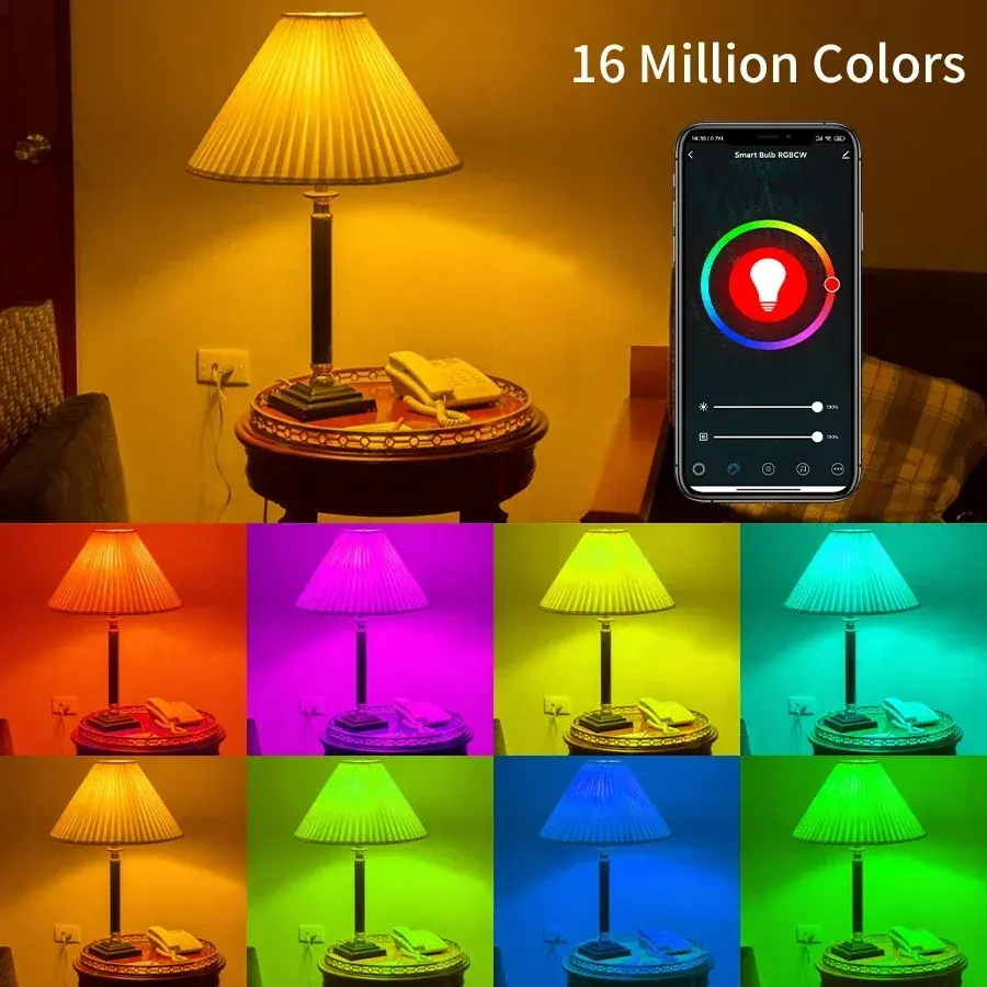 Tuya Smart WiFi E27 LED Light Bulbs AC 220V 110V 10W 15W 20W RGB Lamp Smart Life APP Voice Control for Google Home Alexa
