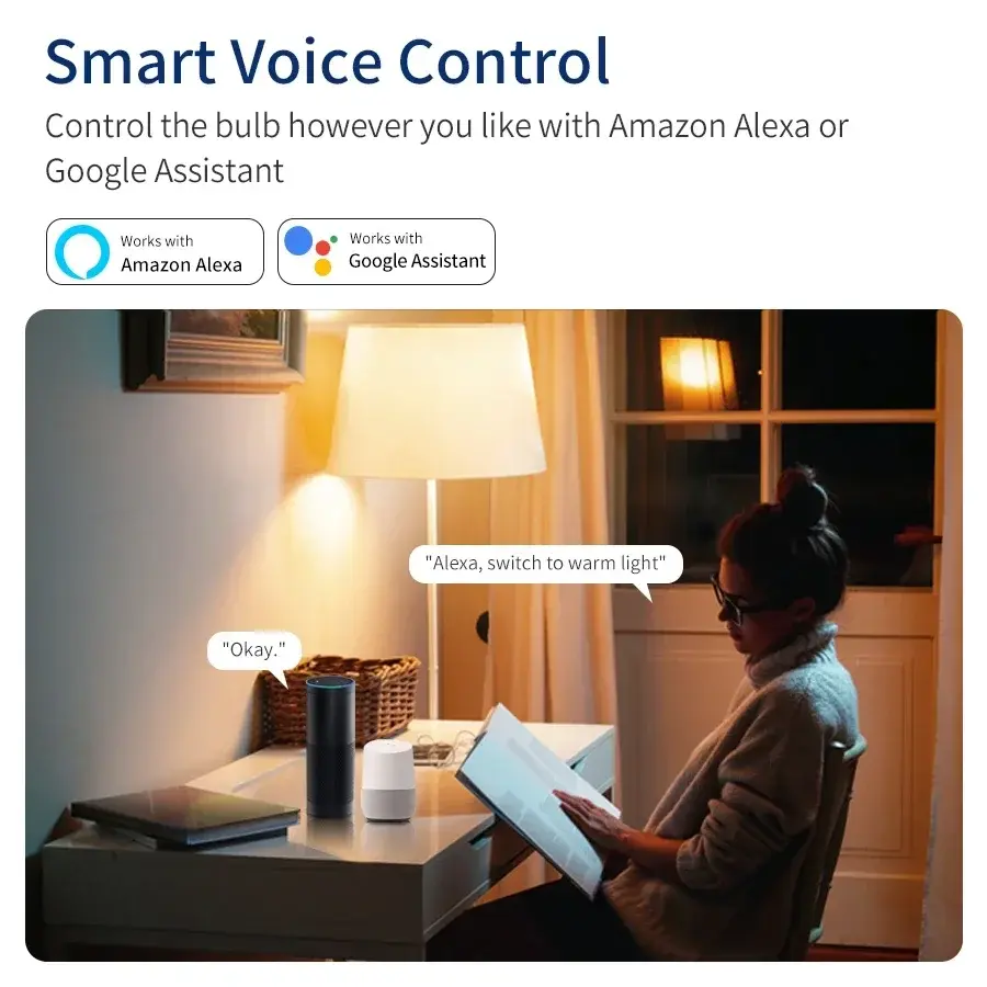 Tuya Smart WiFi E27 LED Light Bulbs AC 220V 110V 10W 15W 20W RGB Lamp Smart Life APP Voice Control for Google Home Alexa