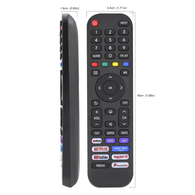 Universal Remote for All Hisense TV Remote Replacement Smart TV Remote for Hisense 4K UHD Android Smart TV with Netflix Prime