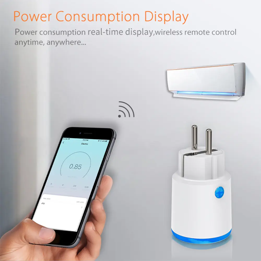 Smart Zigbee Plug Socket 3680W 16A Power Energy Monitoring Timer Switch EU Outlet Home Assistant Zigbee2mqtt
