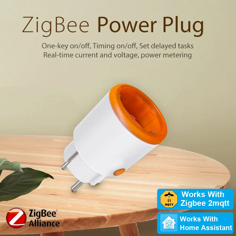 Homekit  Smart Zigbee 3.0 Power Plug 16A EU Outlet Meter Remote Control Work With Zigbee2mqttt and Home Assistant