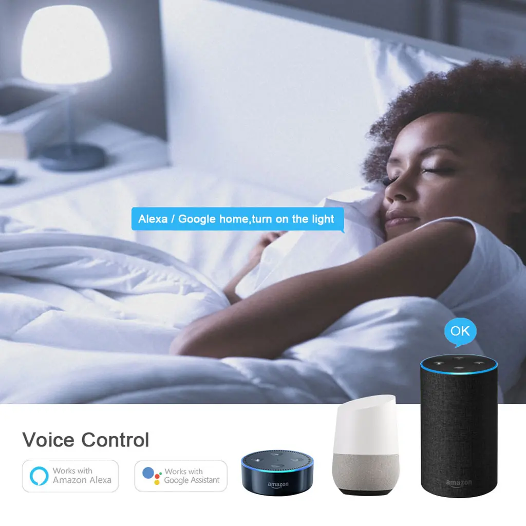 2pcs Smart Control Lamp A60 GU10 6W 9W RGBCW WI-FI Led lights Alexa Smart bulb compatible with Google Assistant Smart home Decor