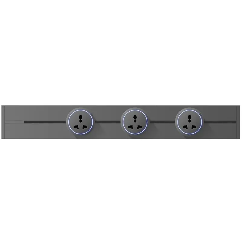 High Quality Track Sockets UK EU US FR Universal 32A Home Appliance With USB Type C Round Romovable Plugs Adapter Wall Mounted
