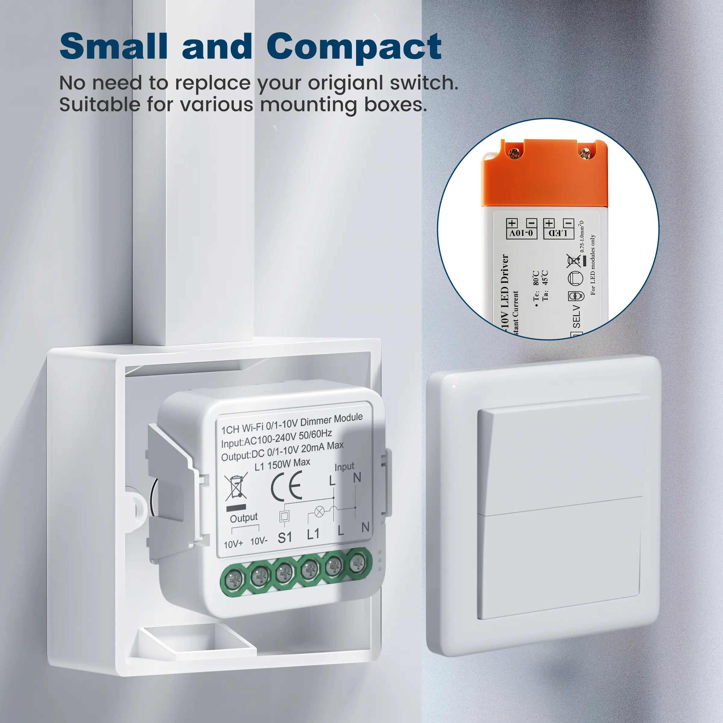 GIRIER Tuya ZigBee/WiFi Smart Dimmer Switch Module for DC0-10V Light Driver Universal DIY Breaker Relay Support Alexa Hey Google