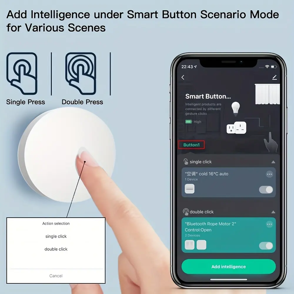 Tuya ZigBee Button Scene Intelligent Linkage Smart Switch Automation Work with Zigbee Device Smart Life APP Control Smart Home