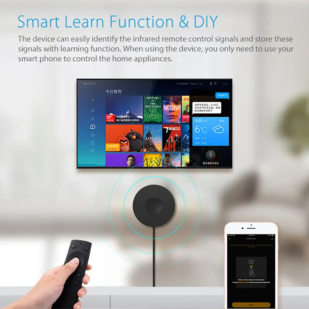 Tuya Smart IR Remote Control wifi Universal Infrared Controller for TV DVD AUD AC Works with Amz Alexa Google Home
