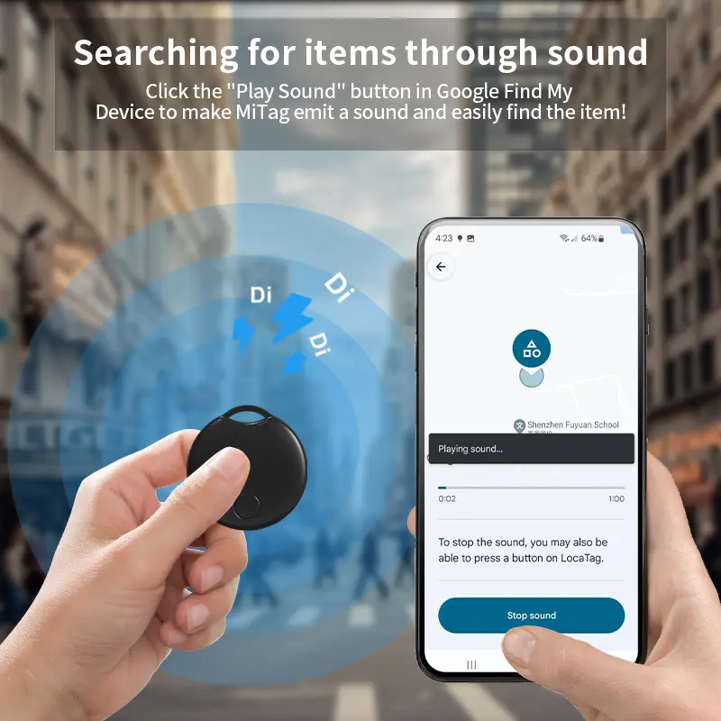 RSH GPS Tracker for Samsung Android Tracker Work with Google Find My Bluetooth Locator Finder Key Global Anti-lost Smart Tag
