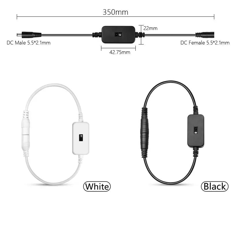 DC12-24V 3A Hand Sweep IR Motion Sensor Switch Detector Smart Switch Dimmer for LED Strip Light Cabinet Closet Lights DC Plug