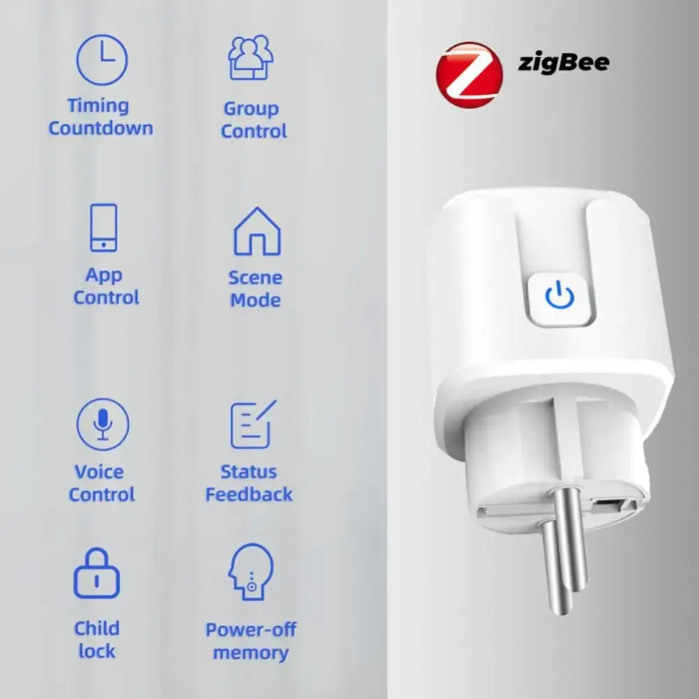 Smart Plug Zigbee EU 16A/20A Smart Socket With Power Monitor Timing Voice Control Works Whit Alexa Google Home Alice