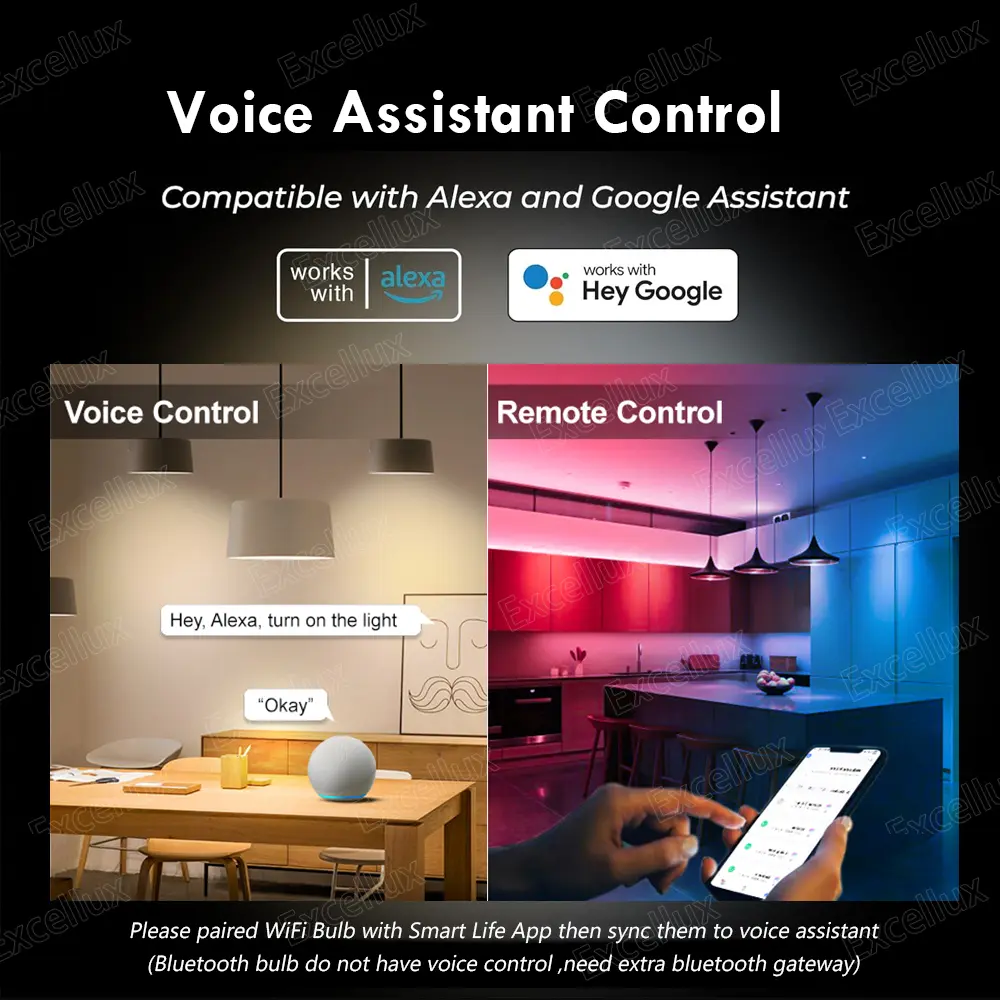 Tuya E27 Led Lamp App Control Bluetooth /WiFi Led Light Bulbs 15W RGB CW WW Smart Bulb Works With Amazon Alexa Google Assistant