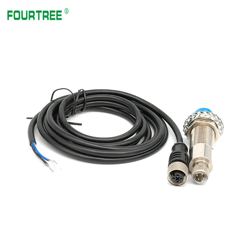 M12 Air Plug Proximity Sensor Detection 2/4mm NPN PNP NO NC Inductive Proximity Switch With 4 Cores 2M Aviation Plug Cable DC AC