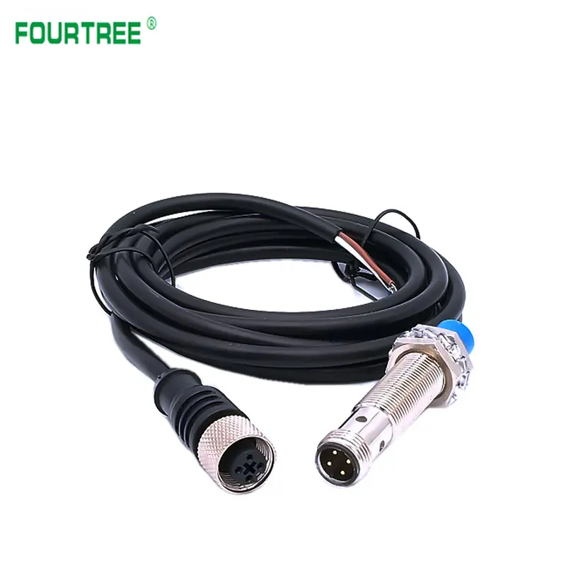 M12 Air Plug Proximity Sensor Detection 2/4mm NPN PNP NO NC Inductive Proximity Switch With 4 Cores 2M Aviation Plug Cable DC AC