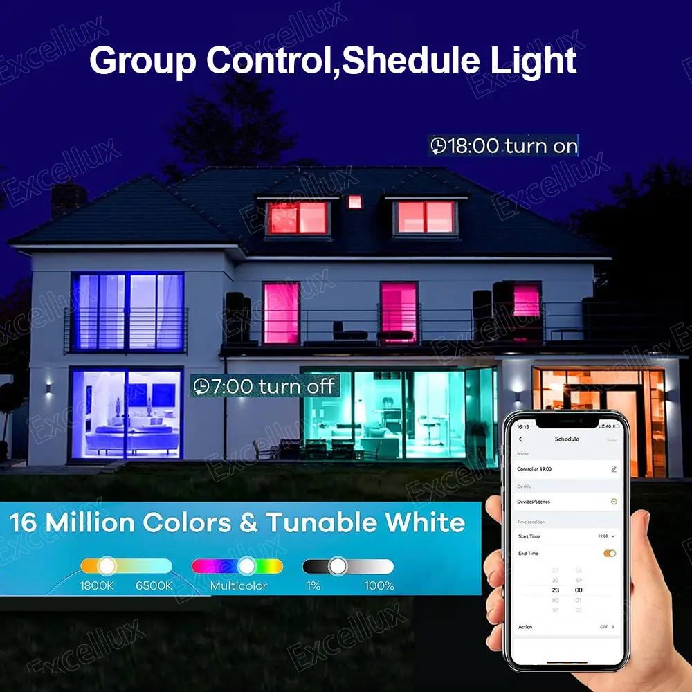 Tuya E27 Led Lamp App Control Bluetooth /WiFi Led Light Bulbs 15W RGB CW WW Smart Bulb Works With Amazon Alexa Google Assistant