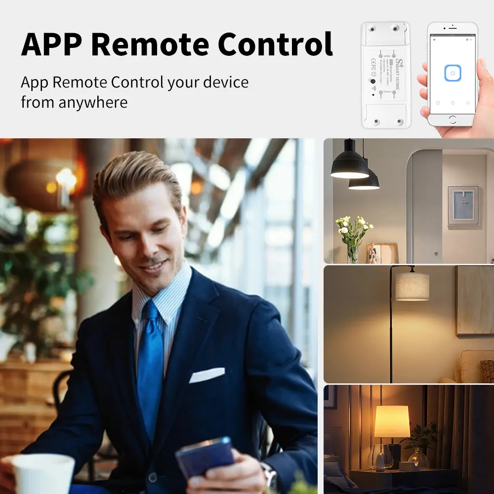 Tuya Smart WiFi Switch Mini DIY Interruptor 10A Smart Life Wireless App Control Works With Alexa Google Home Yandex Alice
