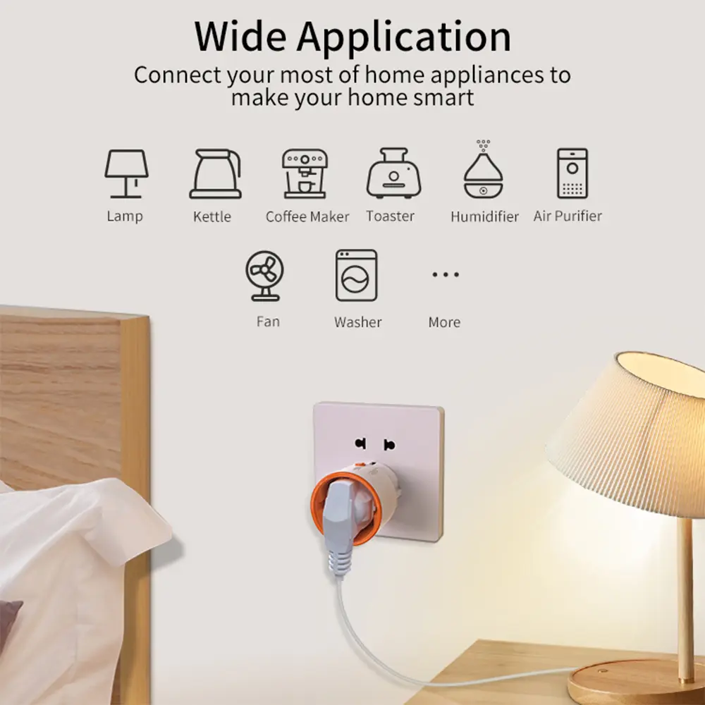 Tuya Smart Zigbee 3.0 Power Plug 16A EU Outlet 3680W Meter Remote Control Work With Zigbee2mqttt and Home Assistant Tuya Hub