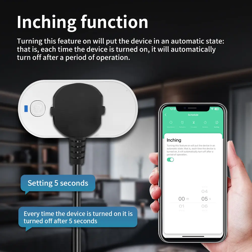 TNCE Tuya Brazil Plug 16/20A adapter, WIFI or zigbee3.0 socket with Power Monitor, Smart outlet control, Voice Google Home Alexa