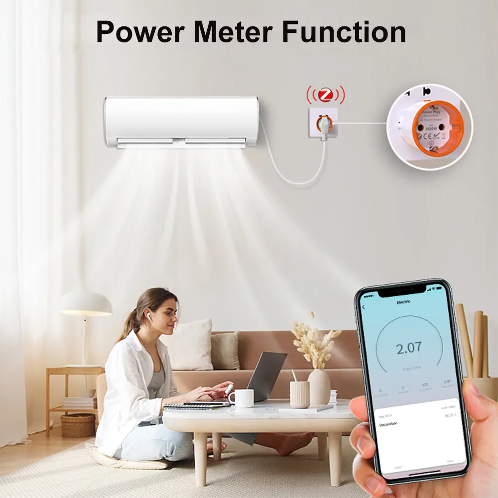 Tuya Smart Zigbee 3.0 Power Plug 16A EU Outlet 3680W Meter Remote Control Work With Zigbee2mqttt and Home Assistant Tuya Hub