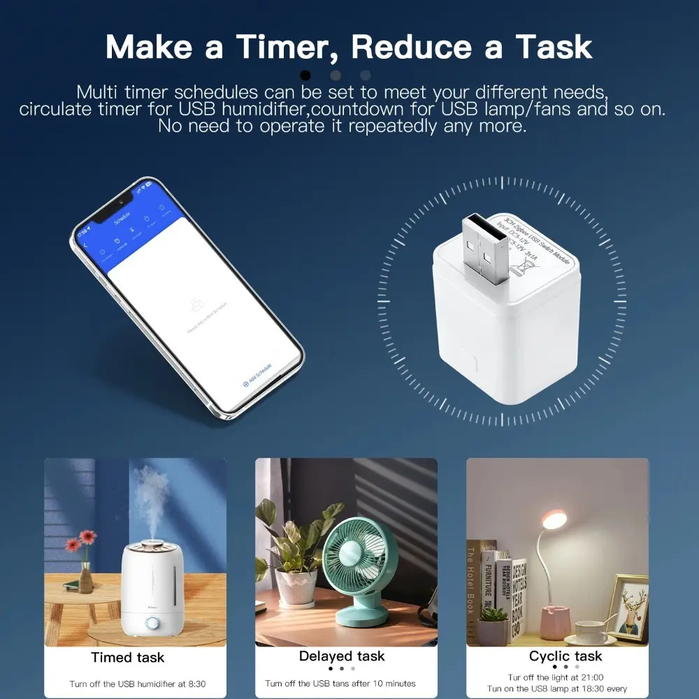 Tuya Smart for Zigbee WiFi Mini 1 2 3 USB Adaptor Switch 5V Micro USB Power Adaptor Smart Life Control Via Alexa Google Home