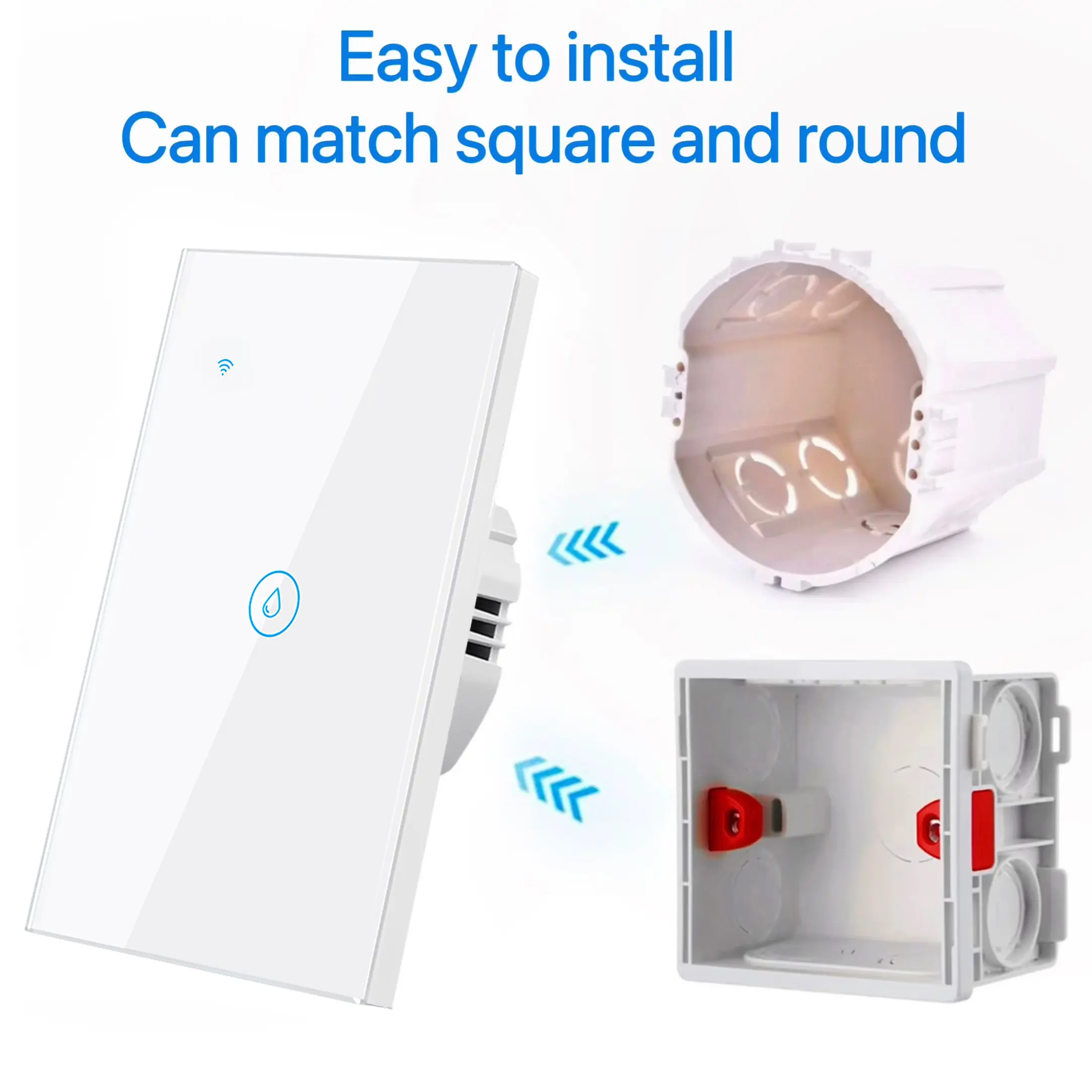 Wifi Boiler Smart Switch 40A 8000W High Power Water Heater Switches Tuya EU/US Standard Luxuray Glass Touch Timer Voice Control