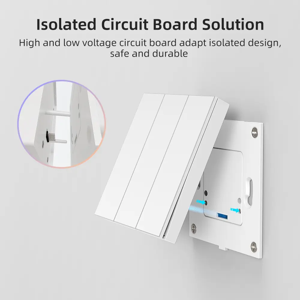 MIUCDA Tuya WiFi Smart Switch New Blade Series 1/2/3/4 Gang Wall Switch With Ambient Light Support Alexa Google Home Alice