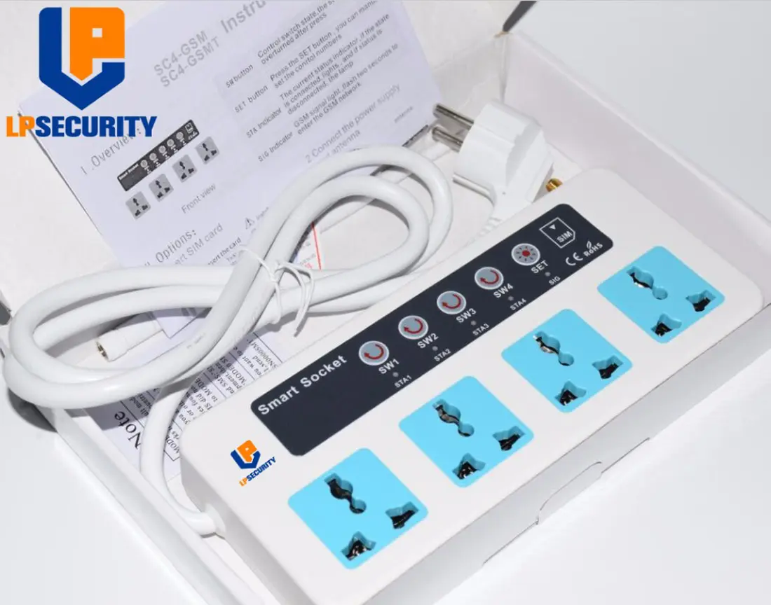 GSM 4G Phone/Call/SMS Remote Control Wireless Smart Extension Electrical Socket Outlet/4 Outlets/EU/US plug