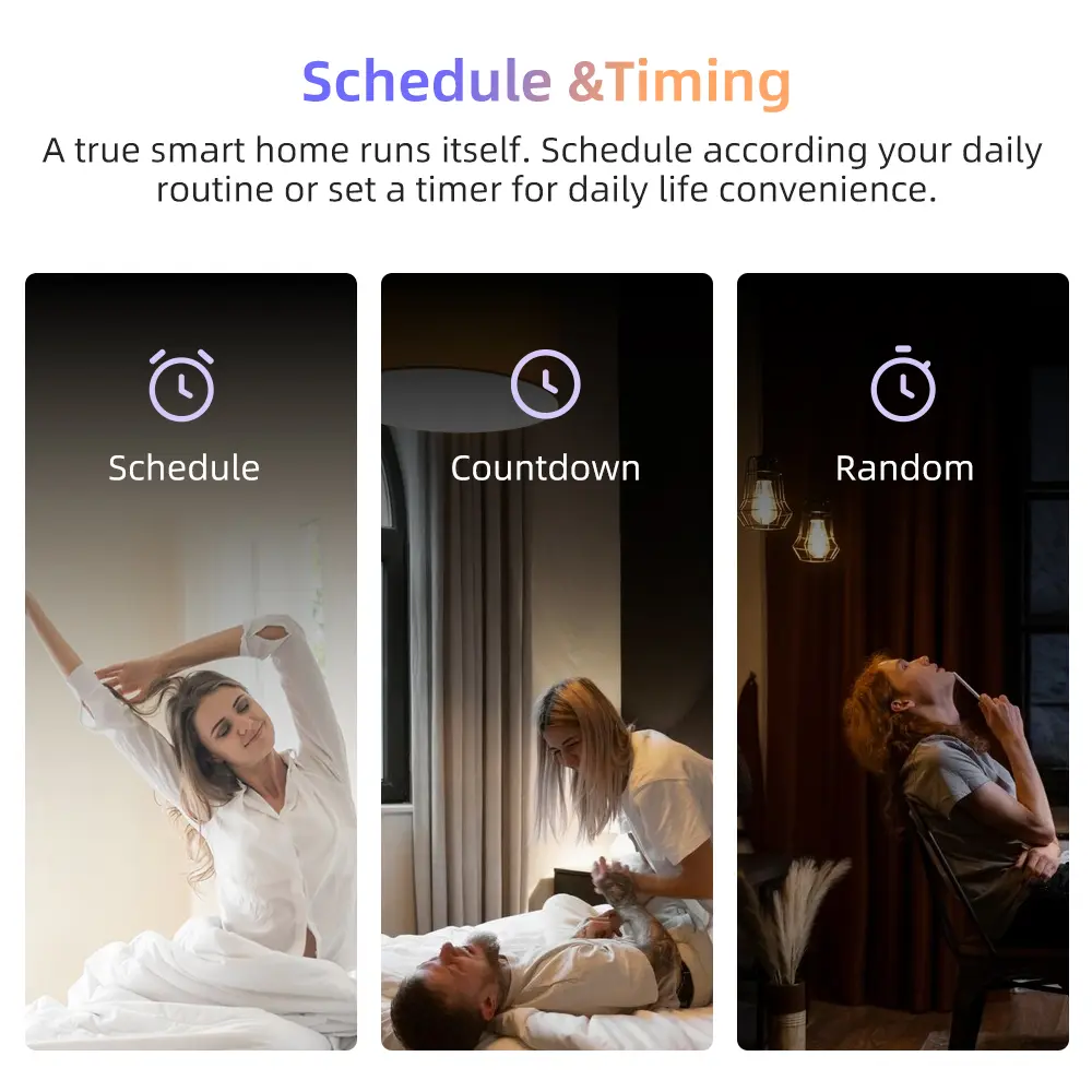 MIUCDA Tuya WiFi Smart Switch New Blade Series 1/2/3/4 Gang Wall Switch With Ambient Light Support Alexa Google Home Alice