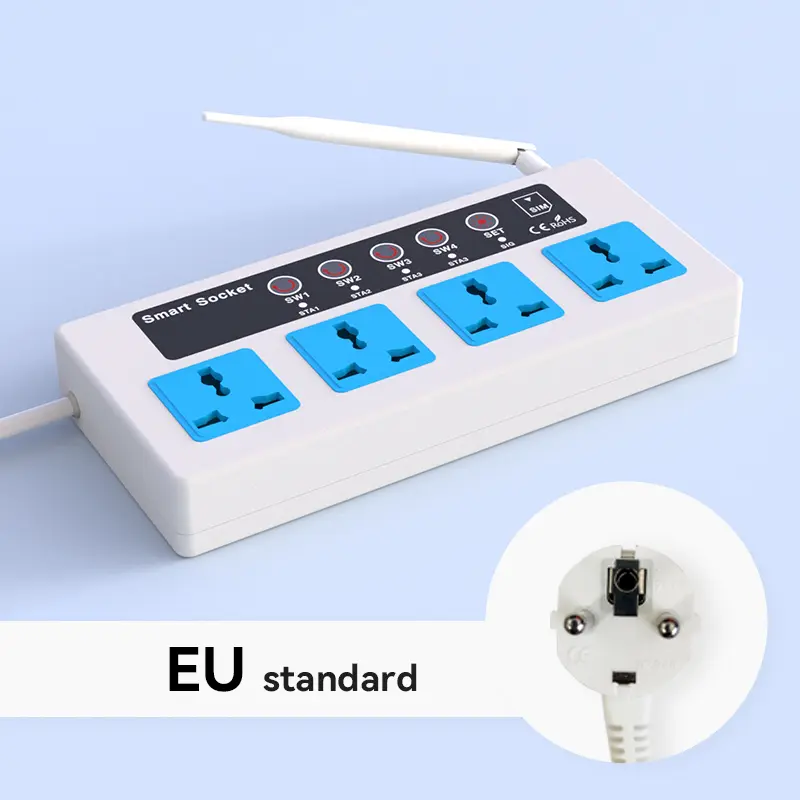 GSM 4G Phone/Call/SMS Remote Control Wireless Smart Extension Electrical Socket Outlet/4 Outlets/EU/US plug