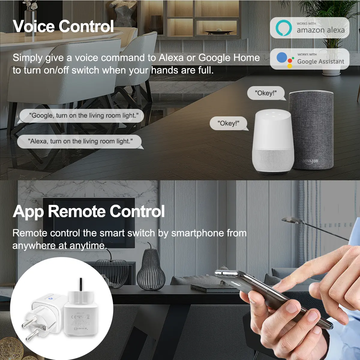 GIRIER Smart Plug ZigBee 16A with Power Monitor Function App Voice Remote Control Socket Outlet EU Supports Home Assistant Alexa
