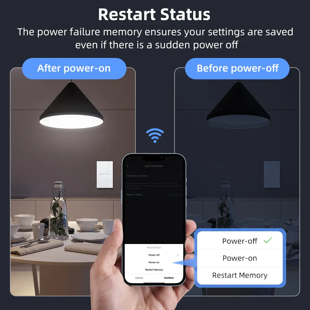 AVATTO Tuya WiFi Smart Dimmer Switch 1/2 Gang Dimmer Light Switch Touch Panel APP Remote Control For Alexa Google Home