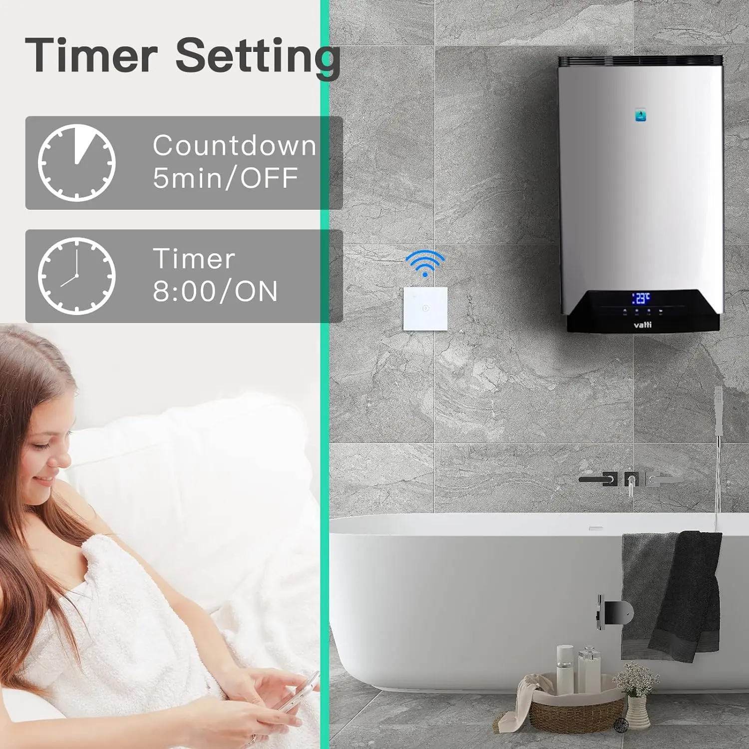 40A Tuya Smart Wifi Water Heater Boiler Touch Switch EU for Lighting Water Heater Air Conditioner Works with Google Home Alexa