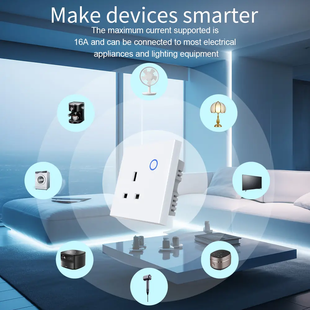 Sixwgh Tuya-remote Control Switch For Mobile Phone Air Conditioning Water Heater Smart WiFi Plug TV 16A Panel Type 86